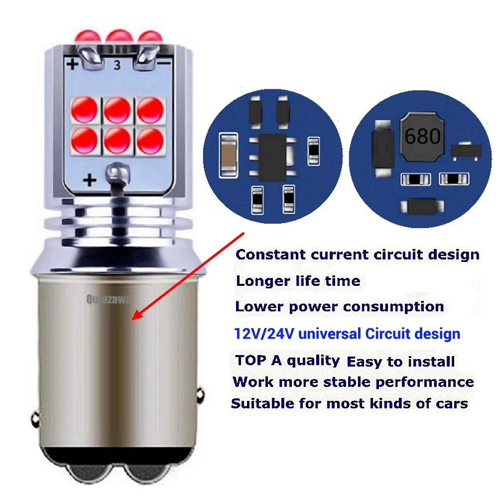 1 шт. 1157 P21/5 Вт BAY15D супер яркий 1800лм светодиодный автомобильный указатель поворота, задний тормозной фонарь, автомобильный дневной ходовой светильник, красный, белый, желтый