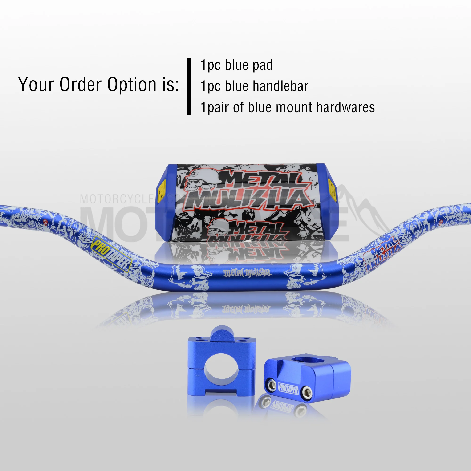 Blue Combo3 Руль для Pro Taper Pack Bar 1-1/" Mulisha ручка бар колодки Захваты Pit Pro Гонки Грязь велосипед ямы мотоцикл с адаптер cnc - Цвет: Blue Combo3