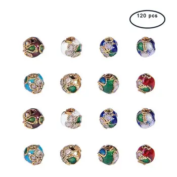 

120 Pcs 6mm/8mm Handmade Round Enamel Craft Loose Beads for DIY Jewelry Making