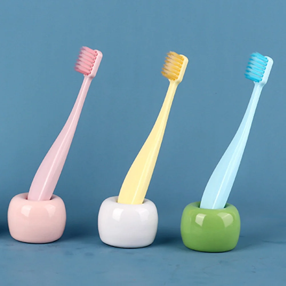 

3pcs Superfine Soft Toothbrush Fat Handle Health Toothbrush Safe Candy Color Children Toothbrush for Home Bathroom