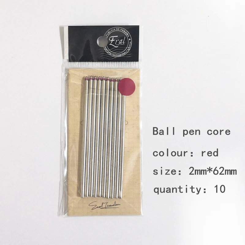 Ball pen core red ERAL путешественника латунная шариковая ручка. Мини для переноски металлических канцелярских принадлежностей. Очень красивые Ретро путешествия. Золотая канцелярская серия. От - Цвет: Ball pen core red