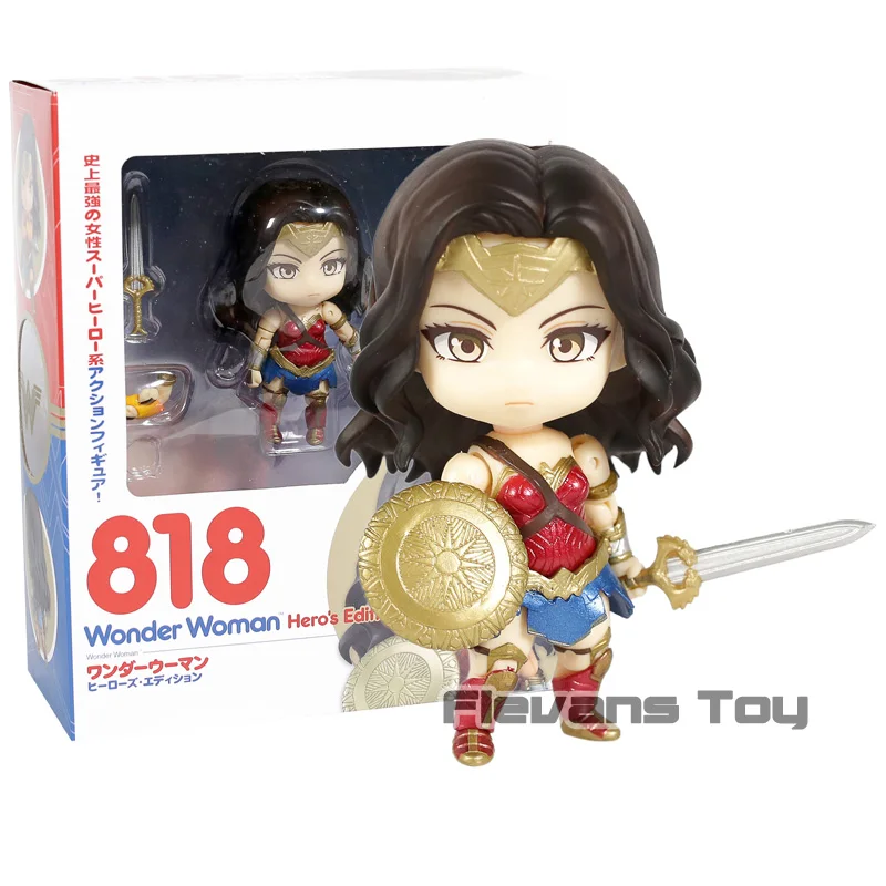 Wonder Woman Hero's Edition Nendoroid 818 ПВХ фигурка Коллекционная модель игрушки - Цвет: 818 box