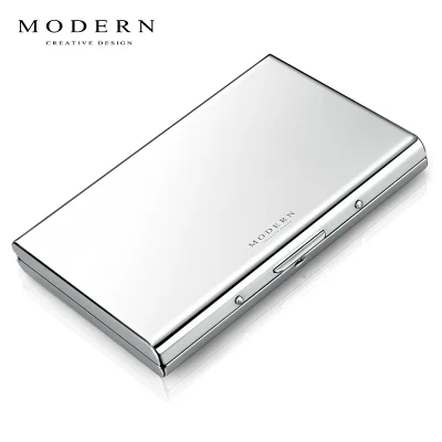 Modern- Brand Stainless Steel Card Holder Wallet Coin Purse Credit Card Organizer RFID Blocking - Цвет: Mirror Surface