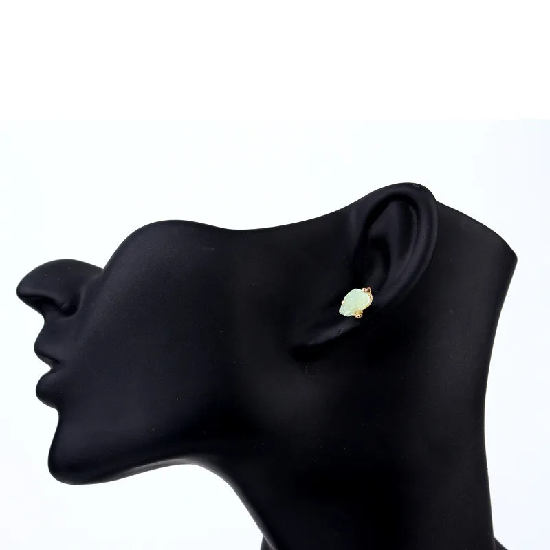 Simple Little Cute Bijoux Female Piercing Earrings For Women Jewelry Trendy Irregular Druzy Resin Small Stud Earrings Gift J101 (2)