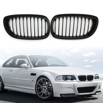 

2pcs Matte Black Front Kidney Grill for BMW E46 Facelift 3 SERIES 2D for COUPE CABRIOLET 2003 2004 2005 2006 Car Racing Grills