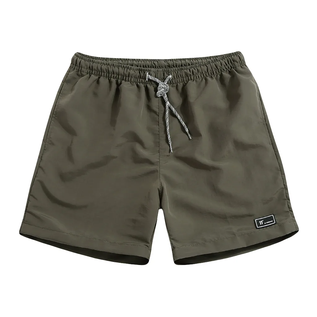 Короткие мужские летние размера плюс тонкие быстросохнущие пляжные брюки повседневные спортивные короткие брюки мужские свободные легкие шорты для спортзала - Цвет: Army Green