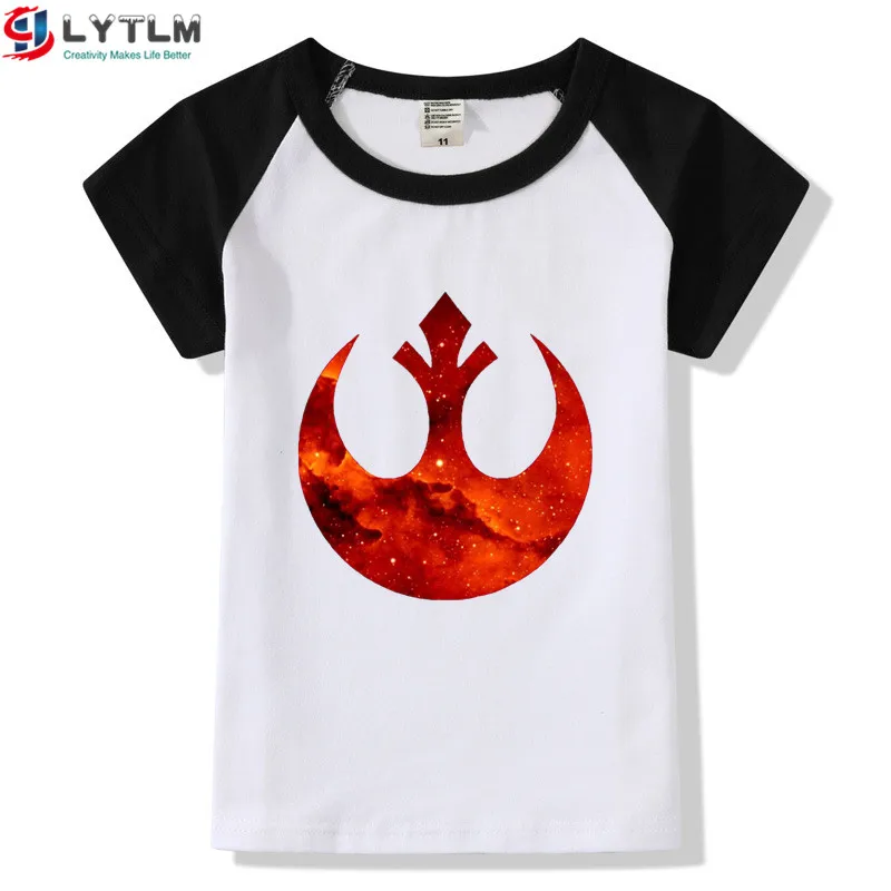 LYTLM/Детские рубашки для девочек Детская футболка с надписью «The Force Awakens» футболка для малышей в стиле аниме Летние Стильные футболки для мальчиков с рукавами реглан - Цвет: DX Raglan Black