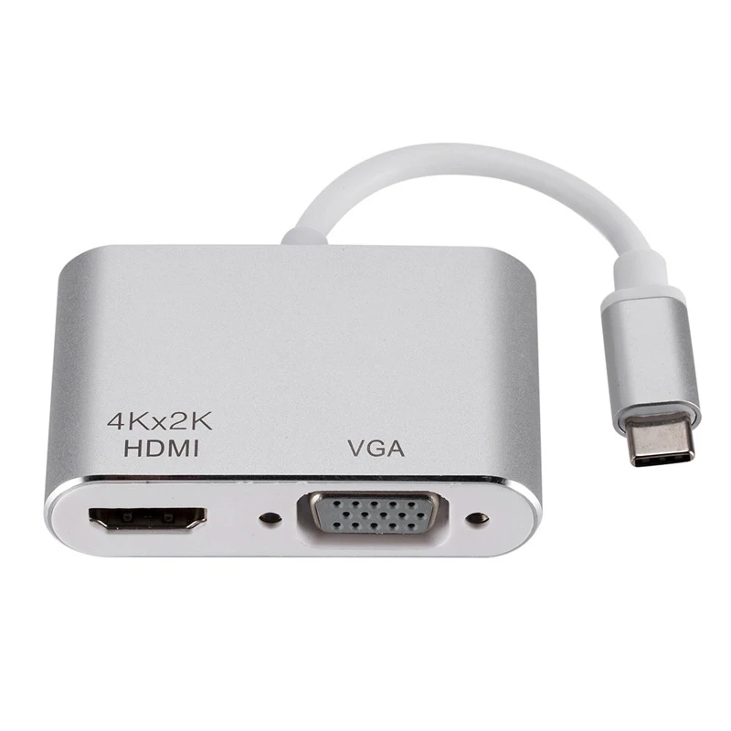 Type C To Hdmi Vga Video Cable Type-C Adapter Dock Hub Usb-C 4K Hd Converter For Phone Macbook Chromebook Laptop Mon |