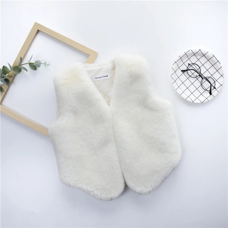 Winter Girls Fashion Faux Fur Vest Bay Kids Children Warm Waistcoat