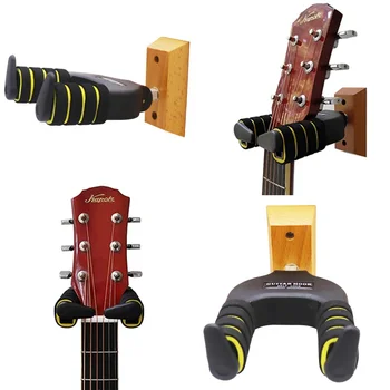 

Guitar Wall Mount Hanger & Guitar Pick Holder, Auto Lock Design, Fits All Size Acoustic Electronic Guitar Bass Plastic Black