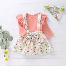 Focusnorm/Модная одежда для малышей от 0 до 18 месяцев комплект с юбкой для новорожденных девочек, комплект из 2 предметов комбинезон, свитерок и юбка, платье, одежда