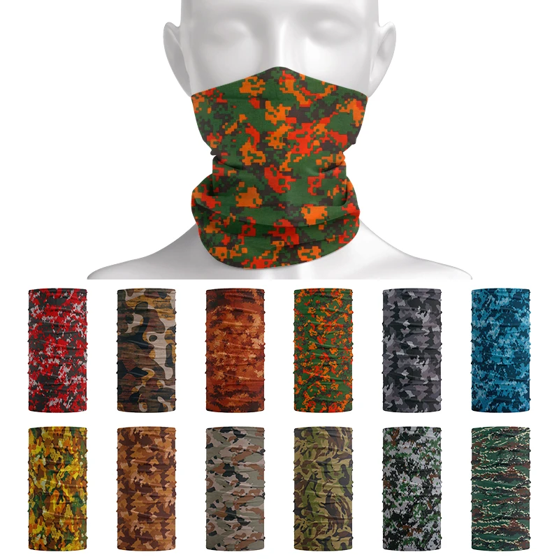 

Outdoor Desert Camo Bandana Mask Blue Light Color Hiking UV Protection Multifunctional Magic Neck Scarves Gaiters for Men Women