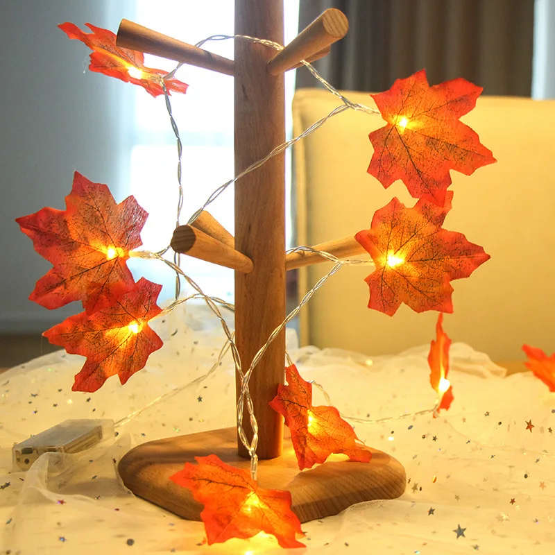 

1.5/3/6M LED String Lights 10/20/40 LEDs Christmas Maple Leaves Fairy Lights Outdoor Garland Battery Operated Xmas Tree Hanging