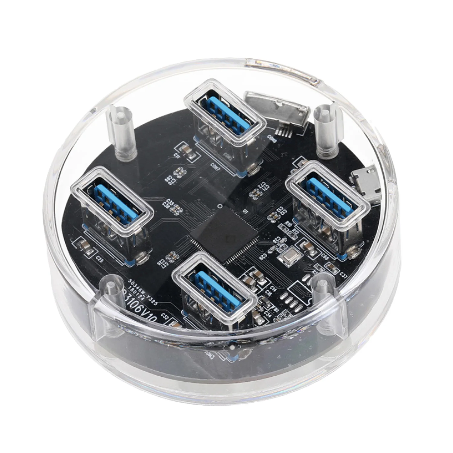 VONETS высокоскоростной 4 порта USB 3,0 прозрачный концентратор usb-порт портативный OTG usb-хаб для Apple Macbook Air ноутбук планшет