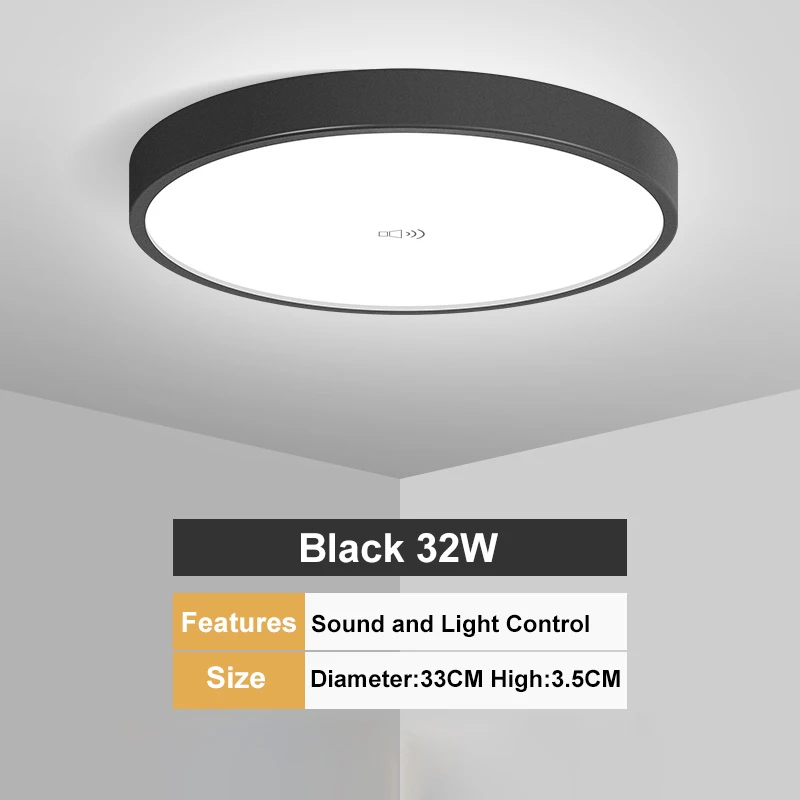 fall ceiling light LED Automatic Sound Control Sensor Detector Ceiling Light 24W 220V White Light For Stair Hallway Night Light Pathway Lampada drop ceiling lights Ceiling Lights