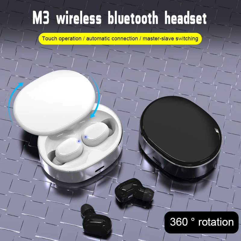 M3 TWS True Stereo беспроводная Bluetooth гарнитура 5 0 водонепроницаемая овальная квадратная