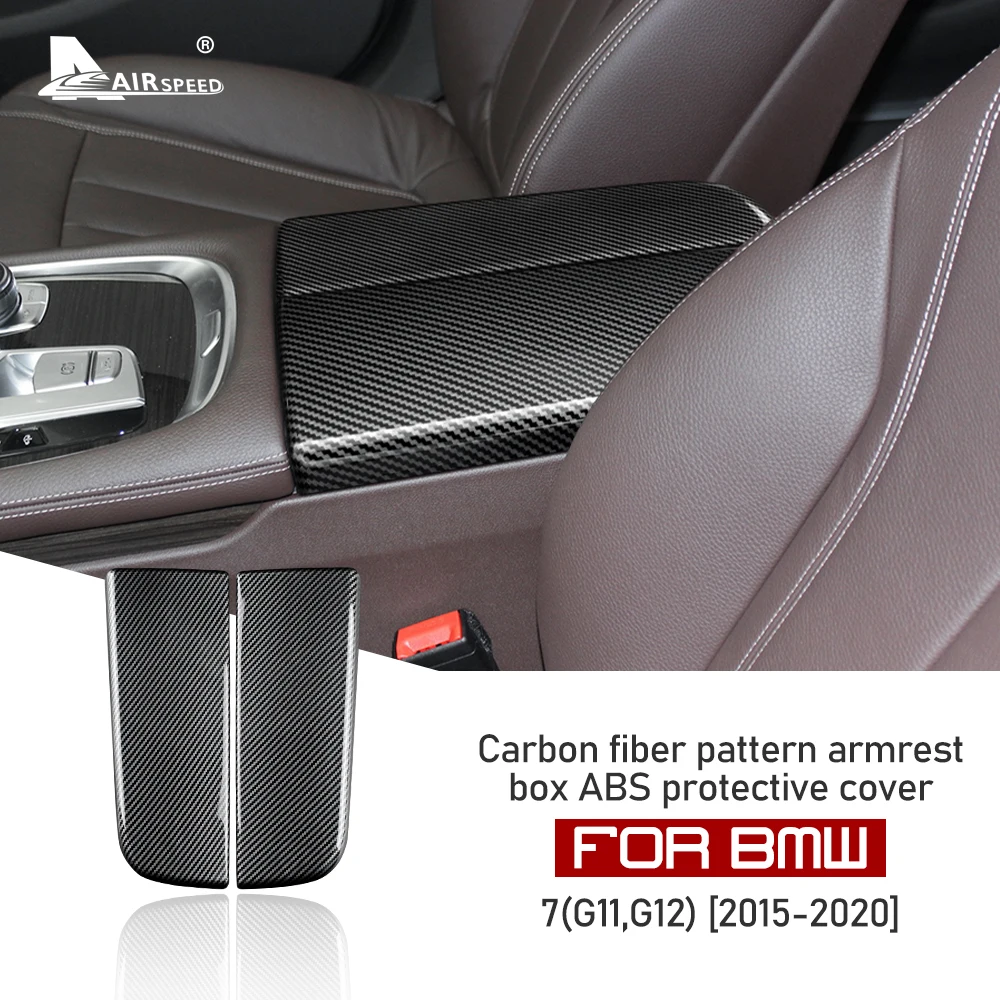 

ABS Carbon Fiber Texture for BMW 7 Series G11 G12 2015-2020 Accessories Interior Trim Car Armrest Storage Box Protective Cover