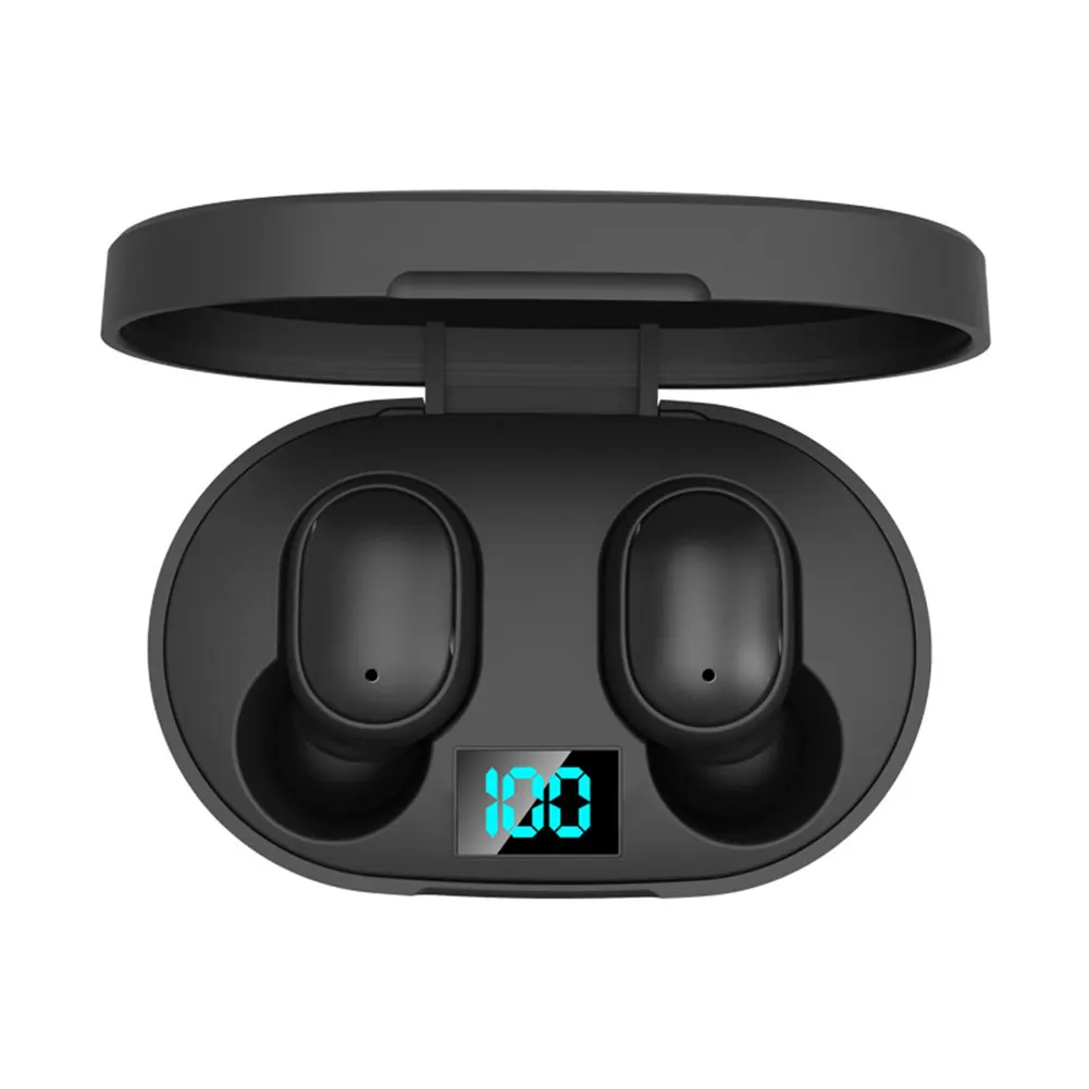Беспроводные Bluetooth наушники Водонепроницаемые Мини цифровые с микрофоном Стерео Звук светодиодный дисплей TWS HIFI автоматический аккумулятор