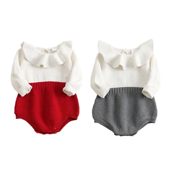 

New Born Baby Girls Rompers Wool Knitting Tops Long Sleeve Romper Warm Outfits Newborn Baby Girls Clothes Kids Girl Clothing