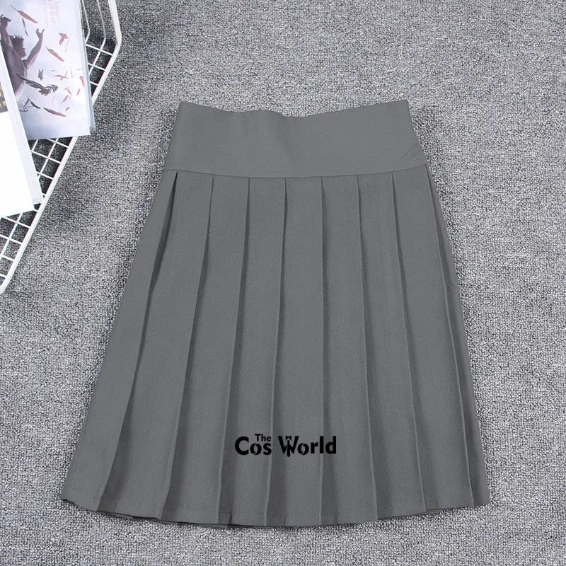 Dark gary S-XXL, 17 однотонных цветов, летние штаны с высокой талией для девочек, плиссированные юбки женские платья для школьной формы JK, одежда для студентов - Цвет: Dark gary