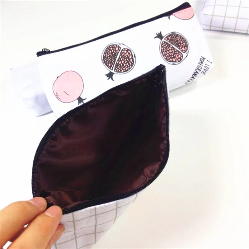 10pcs/lot Fruit series zipper pencil bag cute pencil box canvas large capacity file bag wholesale