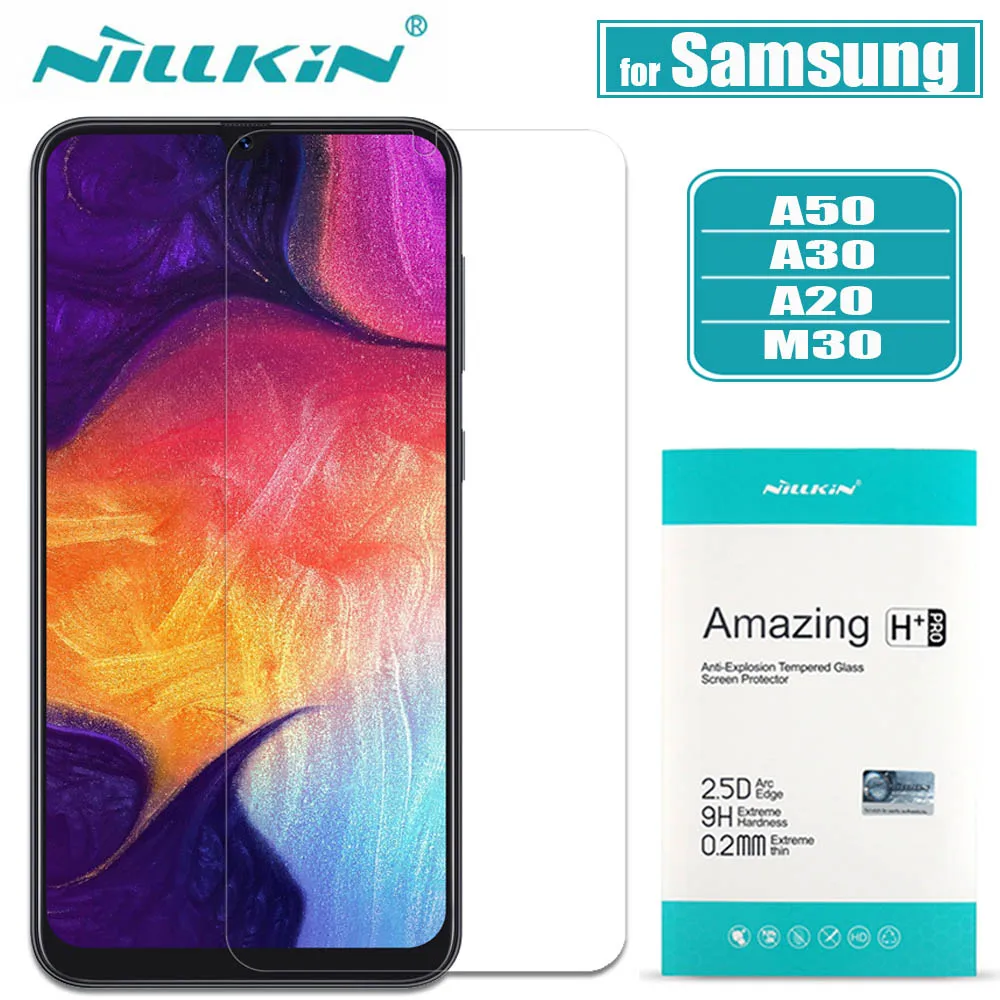 Nilkin for Samsung Galaxy A50 A30 A20 M30 Glass Screen Protector Nillkin 9H Hard Clear Safety