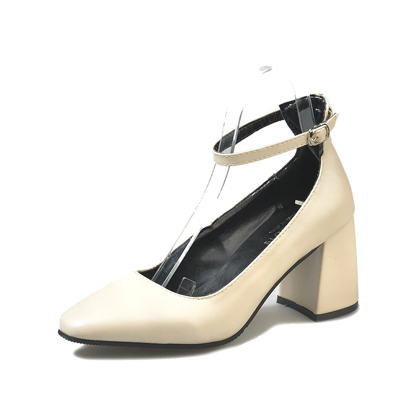 

2020 New Women Pumps Black High heels 7.5cm Lady Thick with Autumn Pointed Single Shoes Female Sandals stiletto U14-66