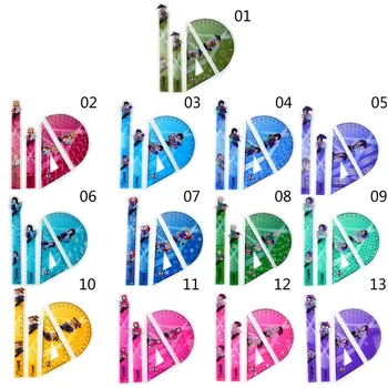 

4Pcs/Set Anime Demon Slayer Figure Pattern Stationery Straight Rulers Measuring Triangular Rulers For Kids Gift