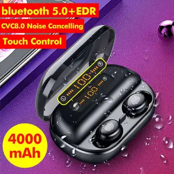 

4000mAh Wireless Earphone bluetooth V5.0 8D Stereo Headphone LED Display Touch Control Stereo Earbuds IPX7 Waterproof with Mic