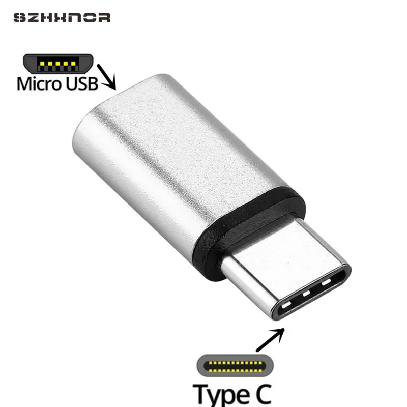 Micro USB в type C конвертер type-c кабель адаптер быстрое зарядное устройство для Samsung Galaxy S8/S9 S 8 Plus/Note8 note10 Redmi Note 8 Pro - Тип штекера: Silver