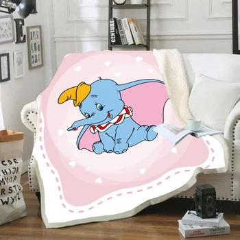 

Children Baby Cute Little Elephant Soft Travel Protable Bedroom Warm Bedroom Textile Sherpa Fleece Thick Blanket for Beds Plush