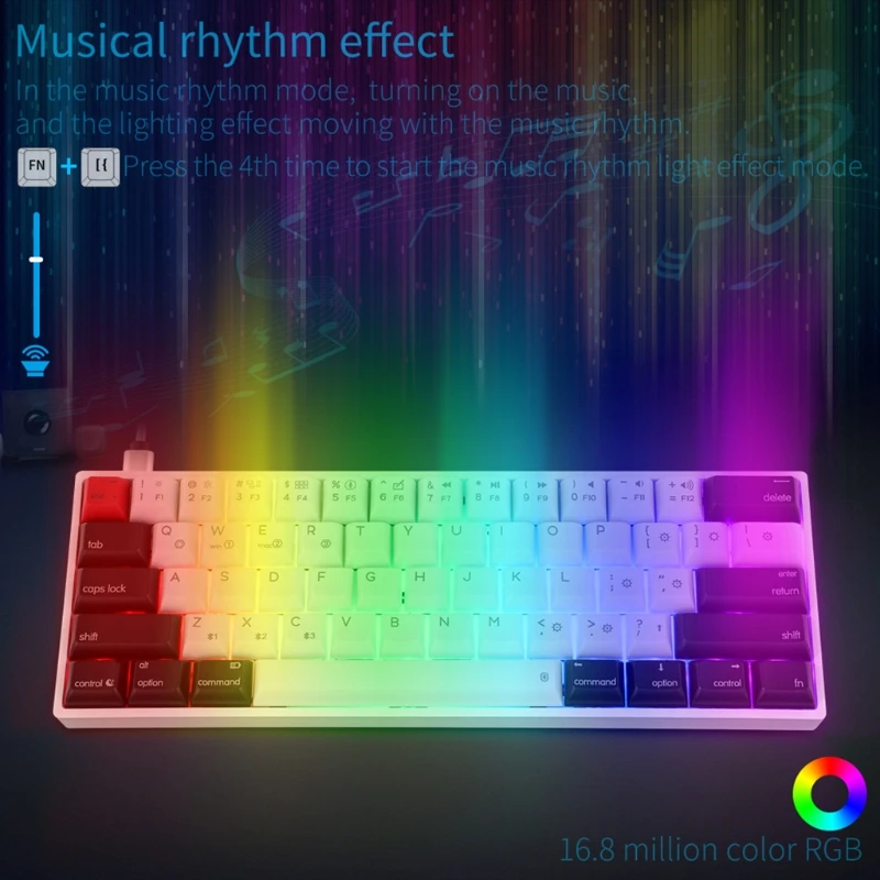 AK61 HotSwap Mechanical Keyboard Mini Portable Wired PBT Keycap Gateron Switch RGB Gaming Keyboard Designed for -Mac/Win