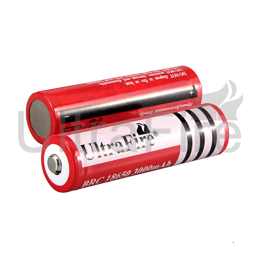 UltraFire-Baterias Recarregáveis Li-ion Originais BRC18650, 3.7V, 3000mAh,