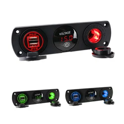Cargador de enchufe USB 3.1A 4.2A de doble puerto para coche con voltímetro LED, adaptador de 12 voltios en T para encendedor de cigarrillos en el coche