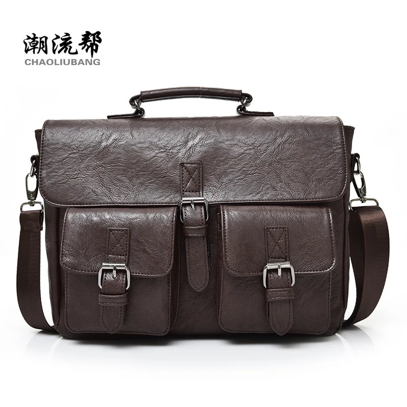 

Manufacturers Wholesale 2018 New Style Business PU Leather Briefcase Men Shoulder Cross-body Multi-functional Backpack