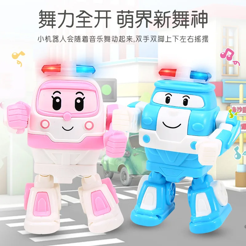 

New Style Dancing Police Car with Light And Music Electric Dancing Robot South Korea Cartoon Police Car Children Boy Toy