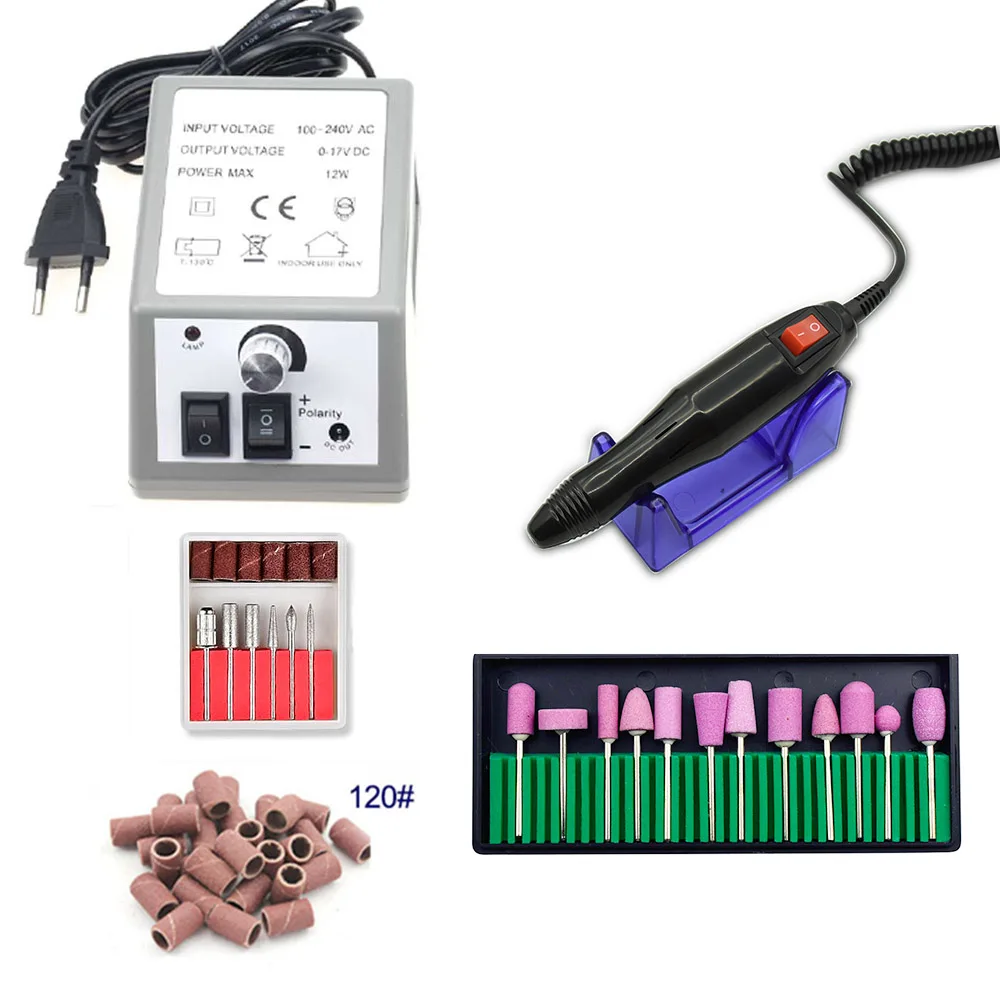 20000RPM Pedicure Polishing Nail Drill Mancure Machine Electric Manicure Set Nail File Nail Art UV Gel Polishing Tool - Цвет: set 3
