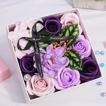 

Color Rose Soap Flower Gift Box Never Withered Artificial Rose Flower for Mother’s Day Valentine's Day Birthday Anniversary Gift