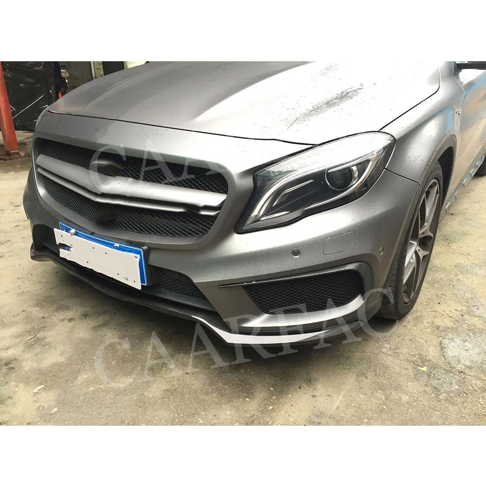Карбоновый гоночный передний спойлер для бампера для Mercedes Benz GLA X156 GLA45- автомобильный Стайлинг