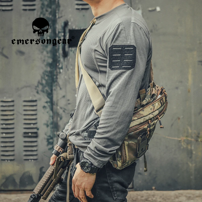 EMERSONGEAR Blue Label Tactical UMP Frogmen T-Shirt Men Bodybuilding Gym Fitness Sport Shirt Running Shooting Sportswear Tshirt