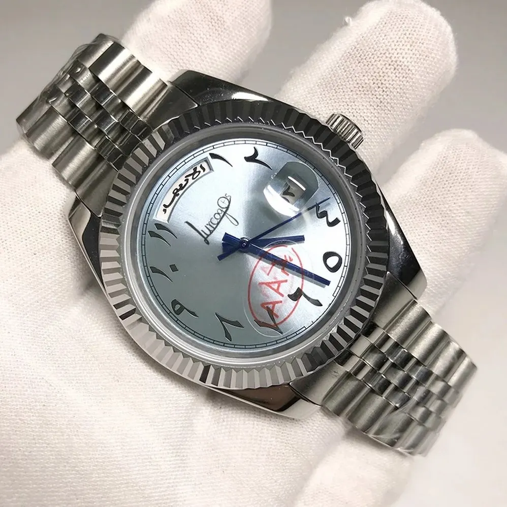 

Arabic numerals 40mm size AAA day Men Luxury Watch Date Automatic Mechanical glide smooth second hand 4