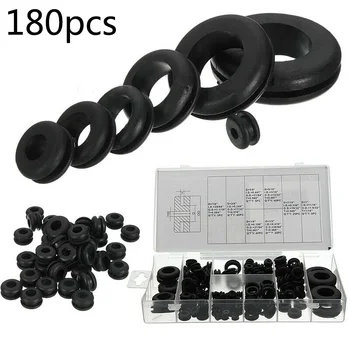 

Assortment Rubber Gaskets Taps Replacement Protection Electrical 180pcs Black