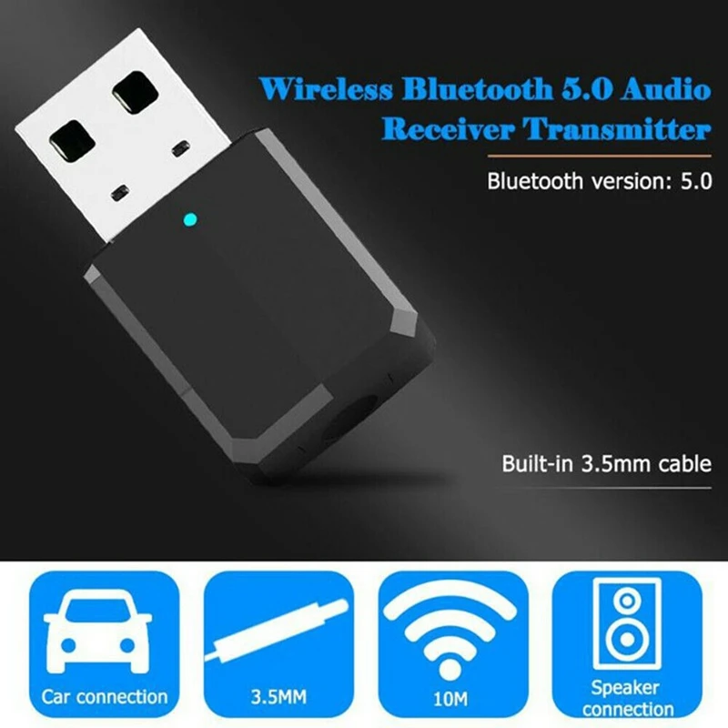 USB Bluetooth 5,0 аудио приемник передатчик 3,5 мм стерео музыка беспроводной адаптер для ТВ компьютер Динамик Наушники