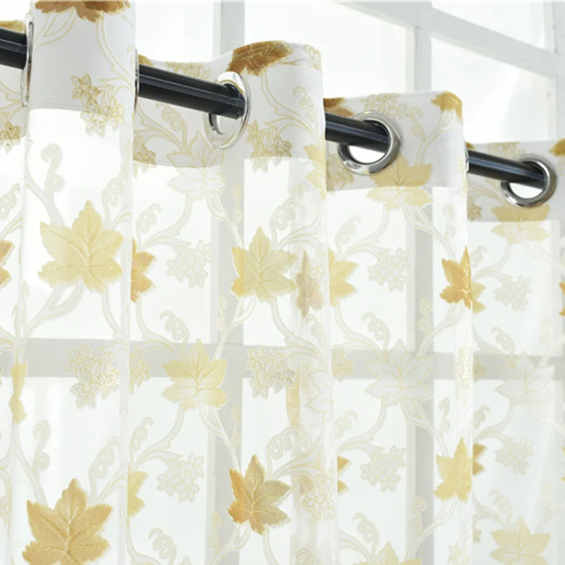 

Europe Floral Tulle Window Curtains for Living Room Bedroom Sheer Voile Curtain For Kitchen Window Screening Blinds Drapes Decor