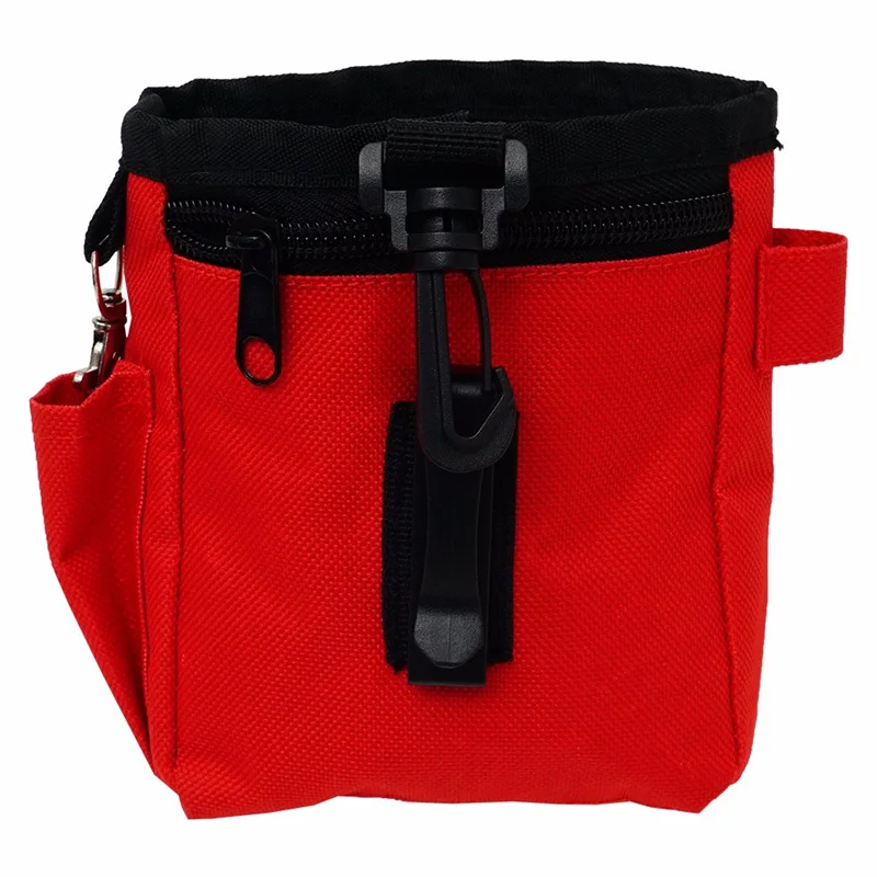 Сумка для угощений домашних собак, тренировочные сумки для щенков, сумка для закусок, съемная поясная сумка, портативный карман для хранения домашних животных с кликером - Цвет: Red