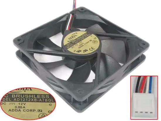 Вентилятор охлаждения сервера ADDA AD1212XB-A7BGL G DC 12V 0.65A 120x120x25mm