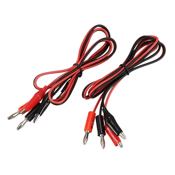 

2 Pair Alligator Test Lead Clip to Male Banana Plug Cord Cable 1M Red+Black