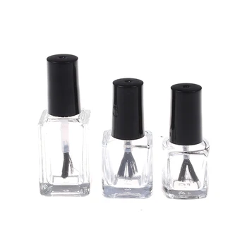 

5ml/10ml/15ml Transparent Glass Nail Polish Bottle Empty With Lid Cosmetic Containers Nail Glass Bottles With Brush