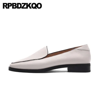 

china 11 loafers low heel square toe chinese slip on british style white designer shoes women luxury 2019 large size 10 12 44