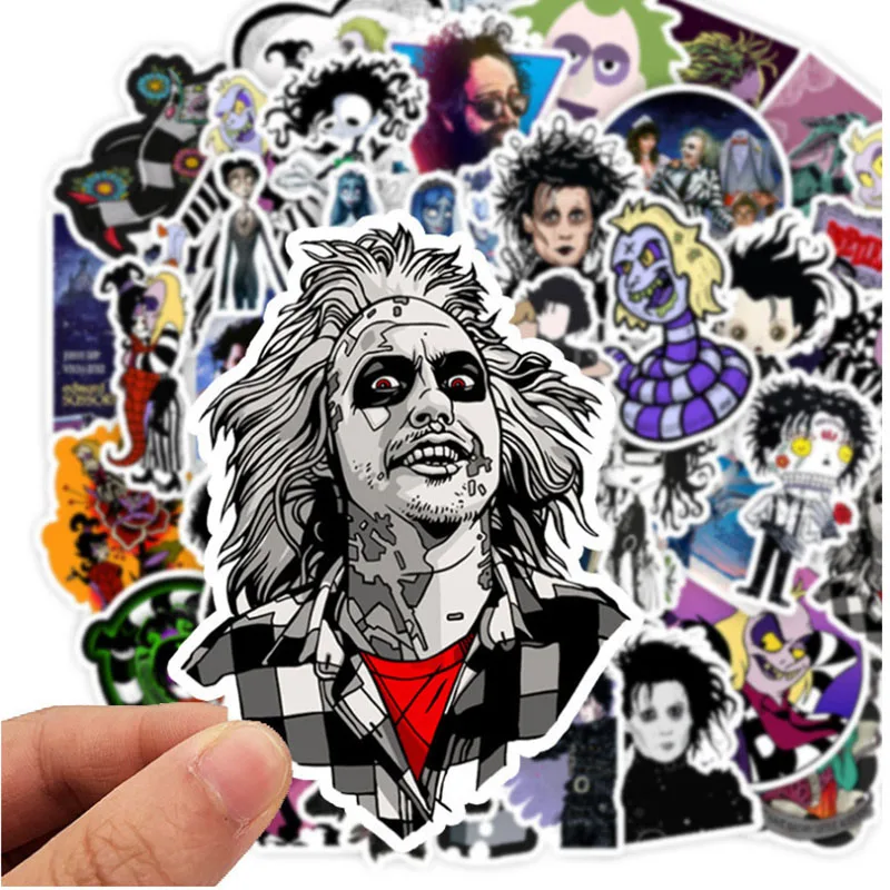 10/30/50pcs  Tim Burton Movie Series   Graffiti Waterproof Skateboard Travel Suitcase Phone Laptop Luggage Stickers Diy Kids images - 6